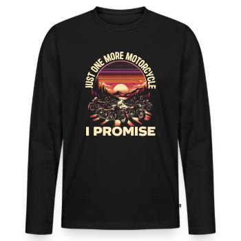 Lustiger Motorradliebhaber, Der Motorrad Fährt. - Männer Premium Bio Langarmshirt - Schwarz - Vorne - Nico (187cm)