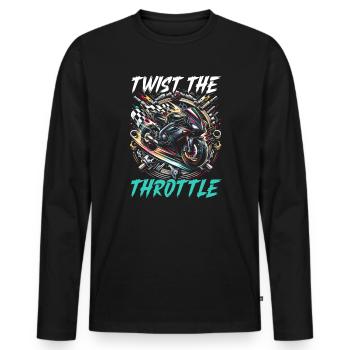 Lustiger Motorradliebhaber, Der Motorrad Fährt. - Männer Premium Bio Langarmshirt - Schwarz - Vorne - Nico (187cm)