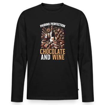 J’adore - T-shirt manches longues Premium bio Homme - noir - Devant - Nico (187cm)