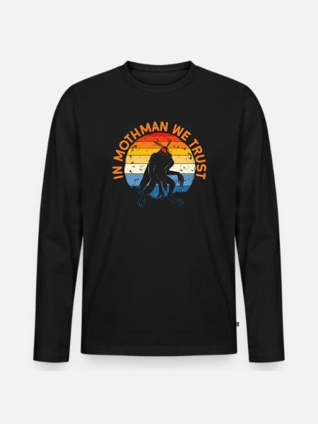 Mothman Lover Mythical Creature Cryptozoology - Men's Premium Organic Long Sleeve Shirt - black