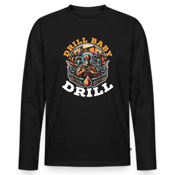 Oil Drilling Engineer, Profession, Oil Rig - Men's Premium Organic Long Sleeve Shirt - black - Front - Nico (187cm)