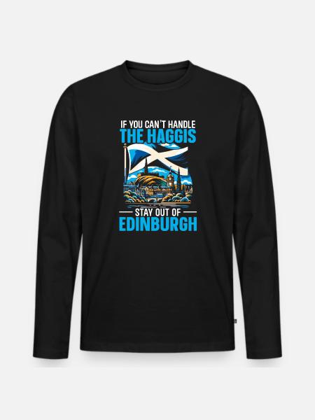 Édimbourg, Écosse, Royaume-Uni - T-shirt manches longues Premium bio Homme - noir