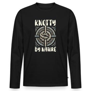 Knoten Binden Geknotetes Seil - Männer Premium Bio Langarmshirt - Schwarz - Vorne - Nico (187cm)