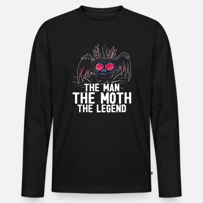 Mothman Lover Mythical Creature Cryptozoology - Männer Premium Bio Langarmshirt - Schwarz