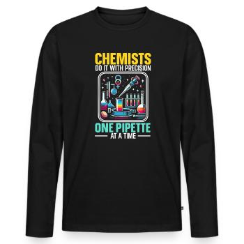Lustiger Laborant Biotechnologe Biologe - Männer Premium Bio Langarmshirt - Schwarz - Vorne - Nico (187cm)