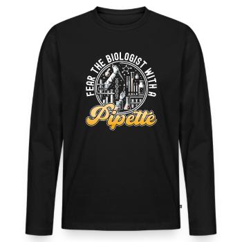 Lustiger Laborant Biotechnologe Biologe - Männer Premium Bio Langarmshirt - Schwarz - Vorne - Nico (187cm)