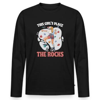 Bouldering Girl Bouldering escalade cadeau - T-shirt manches longues Premium bio Homme - noir - Devant - Nico (187cm)