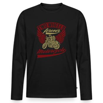 Motorcycle Vintage Motorcycles - Men's Premium Organic Long Sleeve Shirt - black - Front - Nico (187cm)