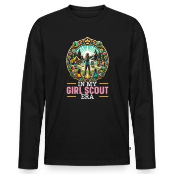 Scout leader scout group camping hiking - Men's Premium Organic Long Sleeve Shirt - black - Front - Nico (187cm)
