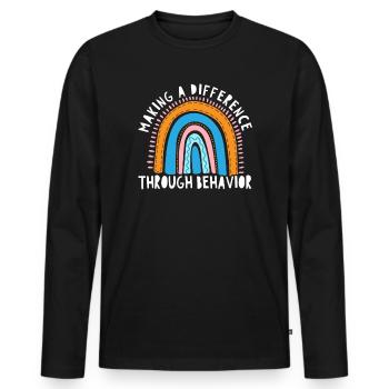 Aba therapist Behavior analyst Psychologist - Men's Premium Organic Long Sleeve Shirt - black - Front - Nico (187cm)