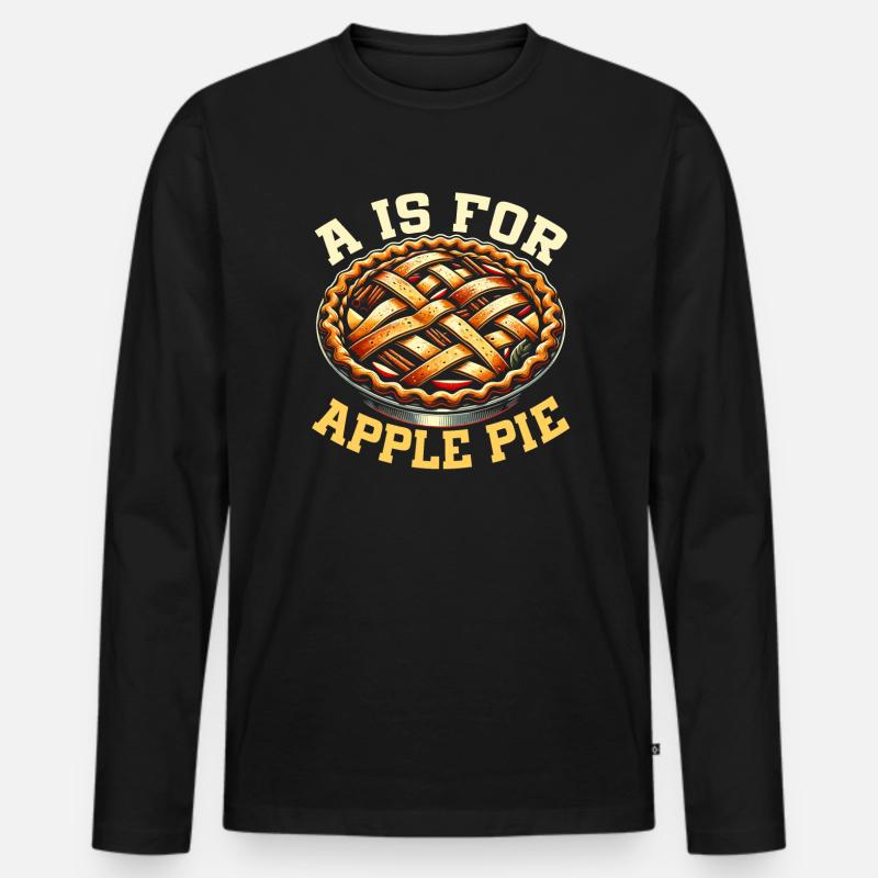 Apfelkuchen-essensliebhaber - Männer Premium Bio Langarmshirt - Schwarz