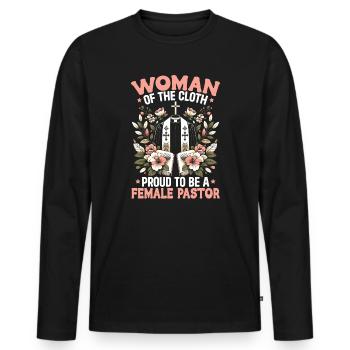 Pastorin Pfarrerin Jesus Christus - Männer Premium Bio Langarmshirt - Schwarz - Vorne - Nico (187cm)