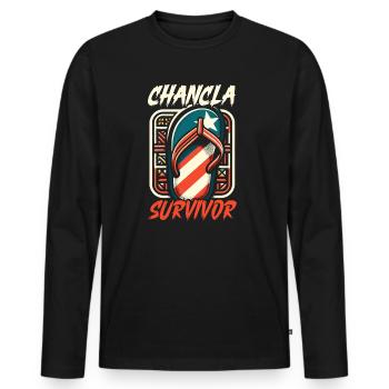 Porto Rico Drapeau Pays Nationalité Pr Boricua - T-shirt manches longues Premium bio Homme - noir - Devant - Nico (187cm)