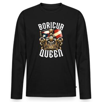 Porto Rico Drapeau Pays Nationalité Pr Boricua - T-shirt manches longues Premium bio Homme - noir - Devant - Nico (187cm)