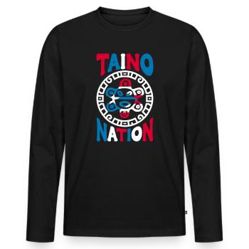 Porto Rico Drapeau Pays Nationalité Pr Boricua - T-shirt manches longues Premium bio Homme - noir - Devant - Nico (187cm)