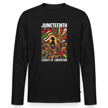 Juneteenth 1865 Freedom African American Black - Men's Premium Organic Long Sleeve Shirt - black - Front - Nico (187cm)