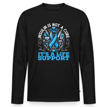 Diabetes-bewusstsein T1d Diabetiker-insulin Typ 1 - Männer Premium Bio Langarmshirt - Schwarz - Vorne - Nico (187cm)