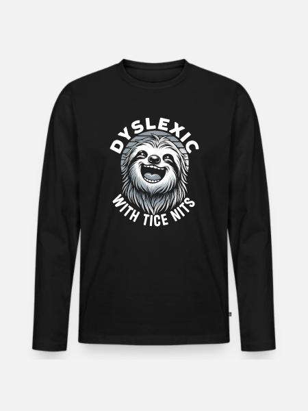 Dyslexia Awareness Month - Men's Premium Organic Long Sleeve Shirt - black