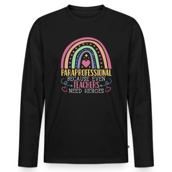 Paraprofessional Special Education Teacher Paraeducator - Men's Premium Organic Long Sleeve Shirt - black - Front - Nico (187cm)