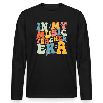 Music Teacher Music School Musician Musical - Men's Premium Organic Long Sleeve Shirt - black - Front - Nico (187cm)