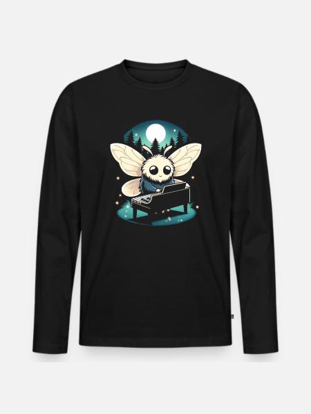 Mothman Point Agréable Pianiste Cryptide - T-shirt manches longues Premium bio Homme - noir