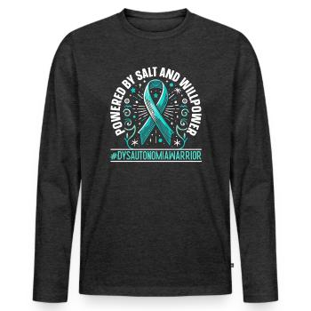 Dysautonomia Awareness Chronic Illness - Men's Premium Organic Long Sleeve Shirt - heather anthracite - Front - Nico (187cm)