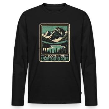 Glacier National Park Outdoor Tours USA America - Men's Premium Organic Long Sleeve Shirt - black - Front - Nico (187cm)