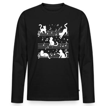 Professeur de musique École de musique Musicien musical - T-shirt manches longues Premium bio Homme - noir - Devant - Nico (187cm)