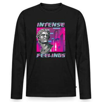 80s Retro Aesthetic Vaporwave - Men's Premium Organic Long Sleeve Shirt - black - Front - Nico (187cm)