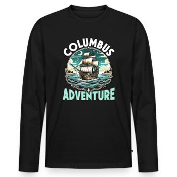 Columbus Day Amerika 1492 Usa Entdeckung - Männer Premium Bio Langarmshirt - Schwarz - Vorne - Nico (187cm)