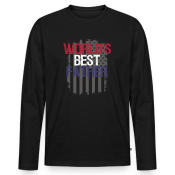 World's Best Father Vintage USA Flights - Men's Premium Organic Long Sleeve Shirt - black - Front - Nico (187cm)