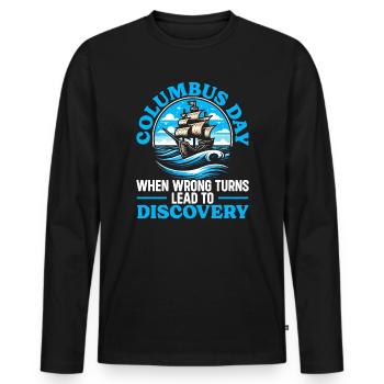 Columbus Day Amerika 1492 Usa Entdeckung - Männer Premium Bio Langarmshirt - Schwarz - Vorne - Nico (187cm)