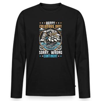 Columbus Day Amerika 1492 Usa Entdeckung - Männer Premium Bio Langarmshirt - Schwarz - Vorne - Nico (187cm)