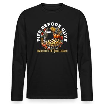 Football de Thanksgiving - T-shirt manches longues Premium bio Homme - noir - Devant - Nico (187cm)