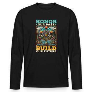 Indian Cherokee Apache Tribe Indians - Men's Premium Organic Long Sleeve Shirt - black - Front - Nico (187cm)