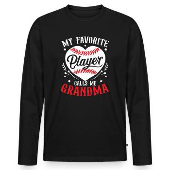 Baseball Granny Sports Baseball Lover Grandma - Men's Premium Organic Long Sleeve Shirt - black - Front - Nico (187cm)