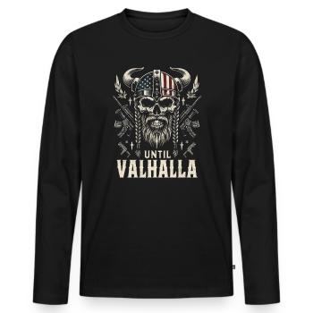 Nordische Wikingerkultur Nordische Mythologie - Männer Premium Bio Langarmshirt - Schwarz - Vorne - Nico (187cm)