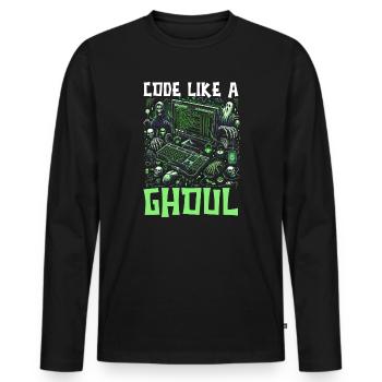 Funny Halloween Costume Computer Gamer - Men's Premium Organic Long Sleeve Shirt - black - Front - Nico (187cm)