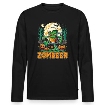 Lustiges Halloween-kostüm Für Biertrinker, Süßes - Männer Premium Bio Langarmshirt - Schwarz - Vorne - Nico (187cm)