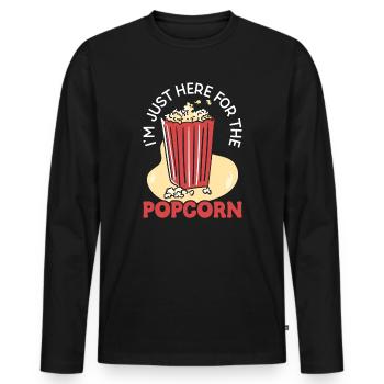 Film-kino-liebhaber-popcorn-filmabend Ansehen - Männer Premium Bio Langarmshirt - Schwarz - Vorne - Nico (187cm)