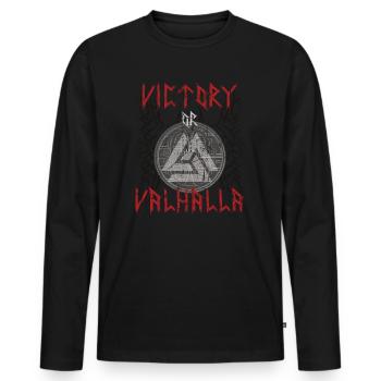 Wikinger Walhalla nordische Mythologie - Männer Premium Bio Langarmshirt - Schwarz - Vorne - Nico (187cm)