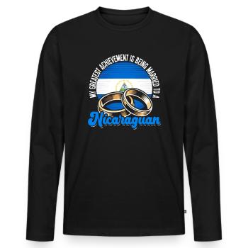 Drapeaux nicaraguayens Nicaragua - T-shirt manches longues Premium bio Homme - noir - Devant - Nico (187cm)