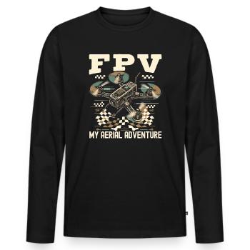 fpv drone pilot - Men's Premium Organic Long Sleeve Shirt - black - Front - Nico (187cm)