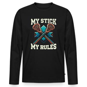 Lacrosse-spieler Lax Coach Sport Lacrosse-torwart - Männer Premium Bio Langarmshirt - Schwarz - Vorne - Nico (187cm)
