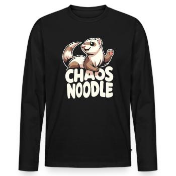 Drôle d’amant furet belette mammifère animal - T-shirt manches longues Premium bio Homme - noir - Devant - Nico (187cm)