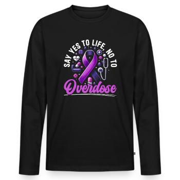 Journée de sensibilisation aux surdoses, lorsque j’ai un - T-shirt manches longues Premium bio Homme - noir - Devant - Nico (187cm)