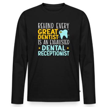 Dental Assistant Job Dentistry Dental Assistant - Men's Premium Organic Long Sleeve Shirt - black - Front - Nico (187cm)