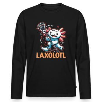 Lacrosse-spieler Lax Trainer Sport - Männer Premium Bio Langarmshirt - Schwarz - Vorne - Nico (187cm)