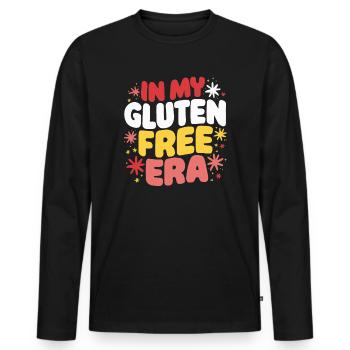 Gluten-free gluten intolerance celiac disease - Men's Premium Organic Long Sleeve Shirt - black - Front - Nico (187cm)