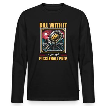 Pickleball-spieler Dink Sport Pickle Ball, Den Ich - Männer Premium Bio Langarmshirt - Schwarz - Vorne - Nico (187cm)